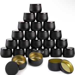 24 Pieces Candle Tins 4oz, Black Candle tin Bulk, Candle Jars for Making Candles